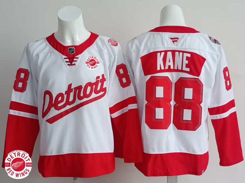 Men Detroit Red Wings #88 Kane White 2025 Fanatics Home Premium NHL Jersey style 2